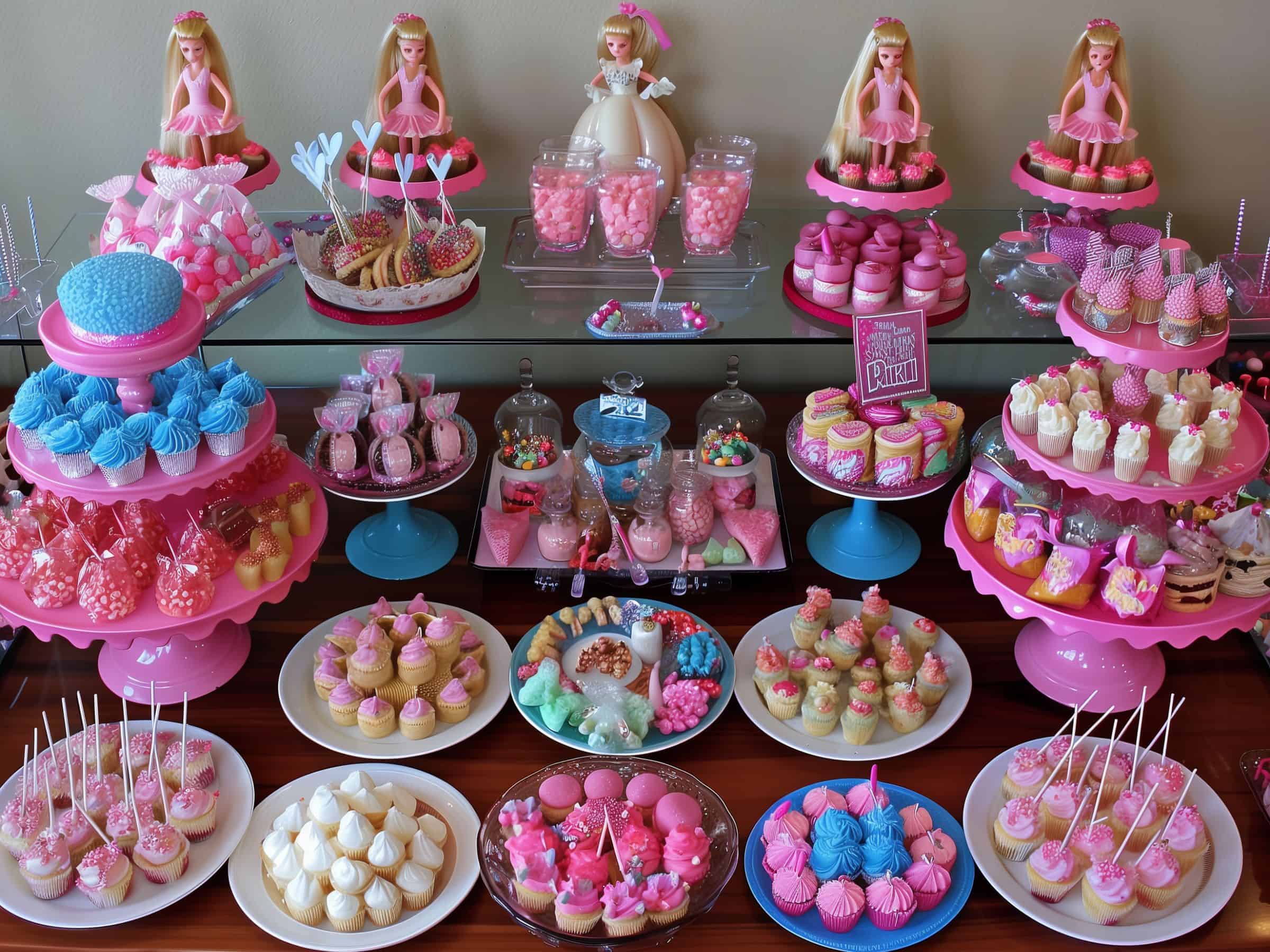 Barbie cake and sweet treats
