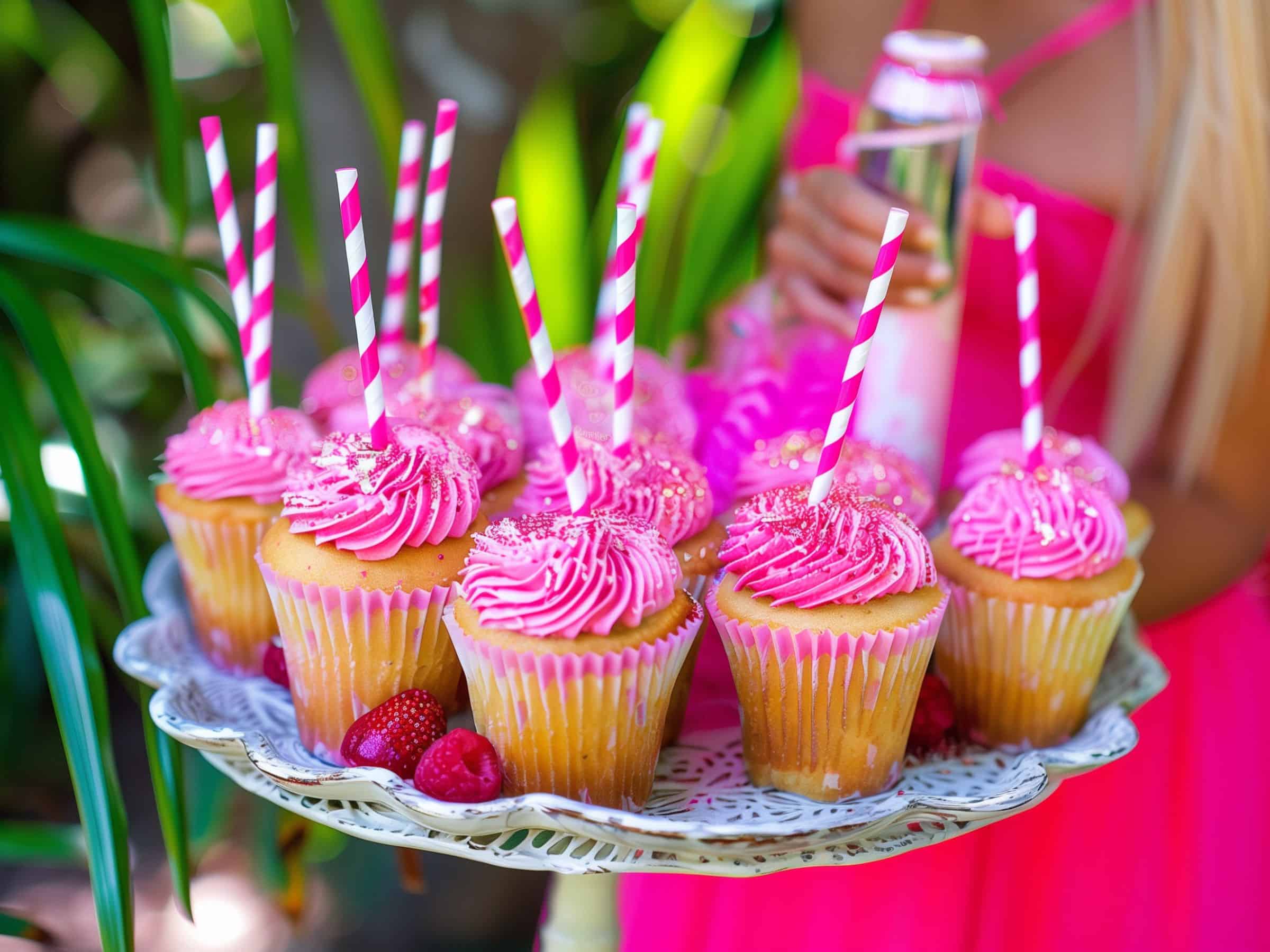 Barbie party pink cupcakes