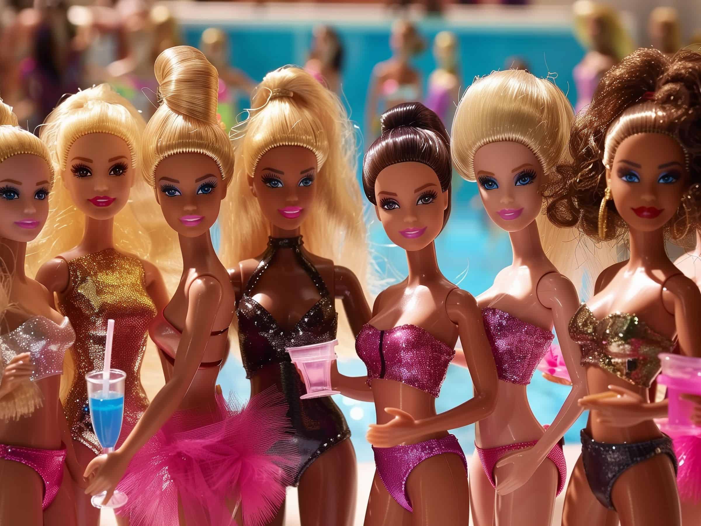 Barbie's friend around the pool