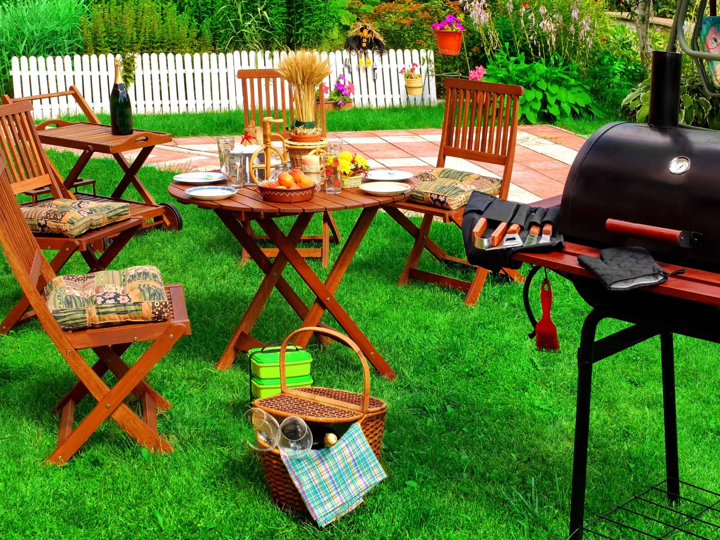 barbecue decorations and seating